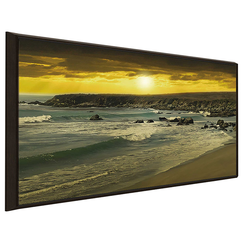 « malibu light », reproduction de photo, H 27,5 po x l 43,5 po x P 2 po, Cadre flottant