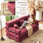 Canapé-lit modulaire convertible en forme de L, tissu chenille bourgogne adapté aux animaux de compagnie, mousse à haute densité 4 couches, canapé-lit moderne pour le salon