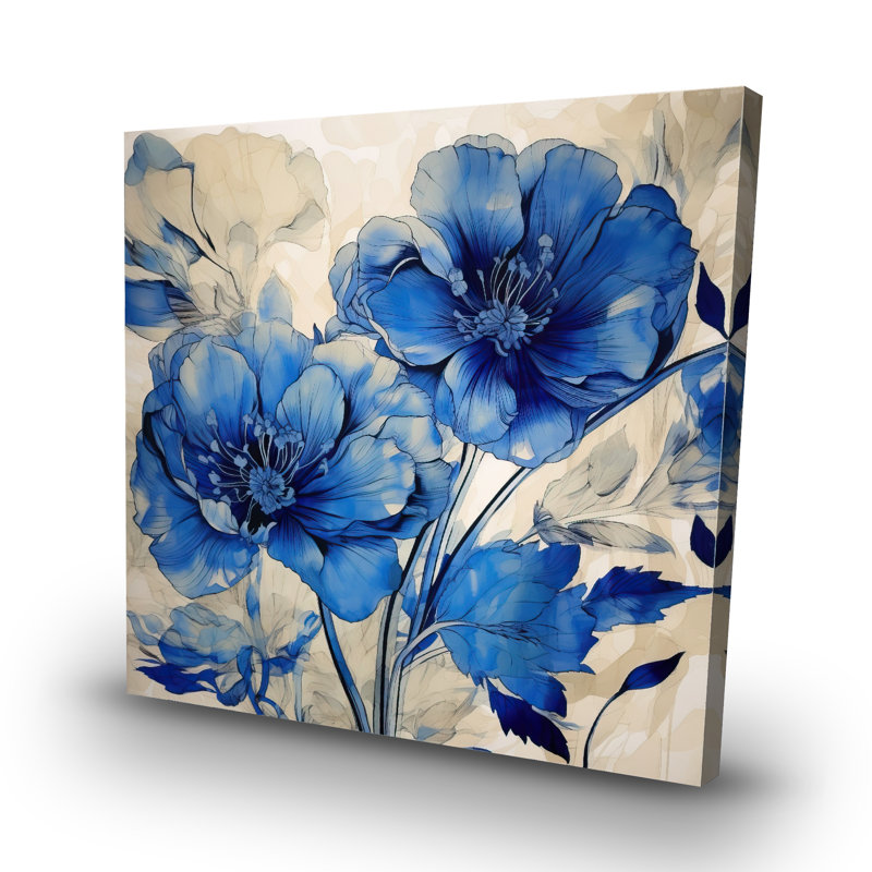 Flooded flowers - 32"x32" art on canvas