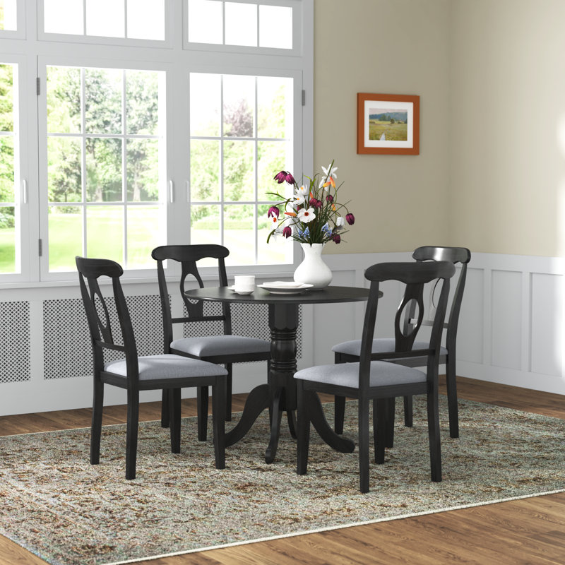 Alnesha 4 - Person Pedestal Dining Set, Black