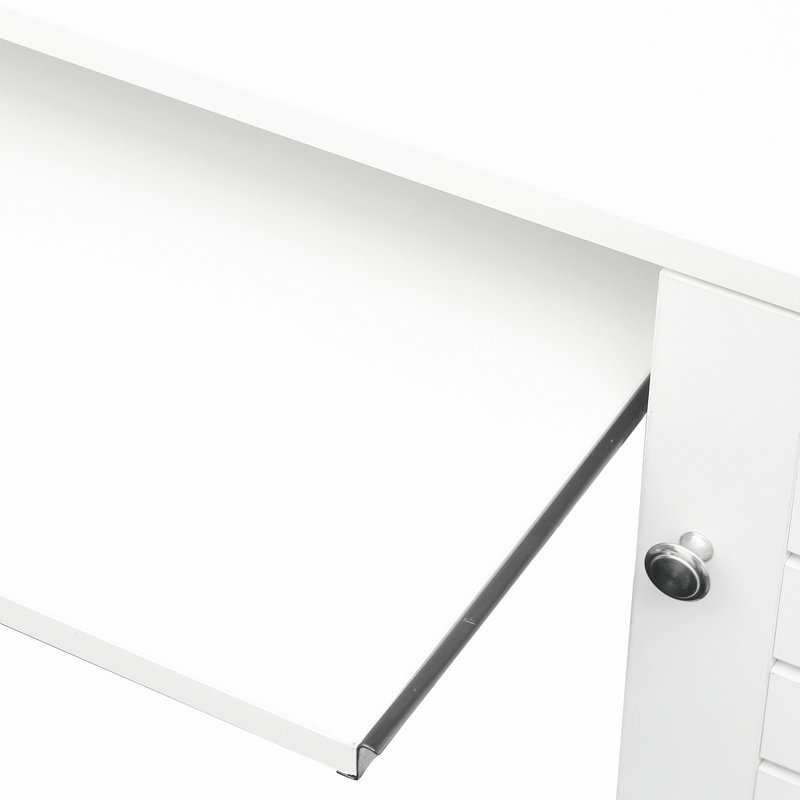 Bureau d'ordinateur avec huche, White