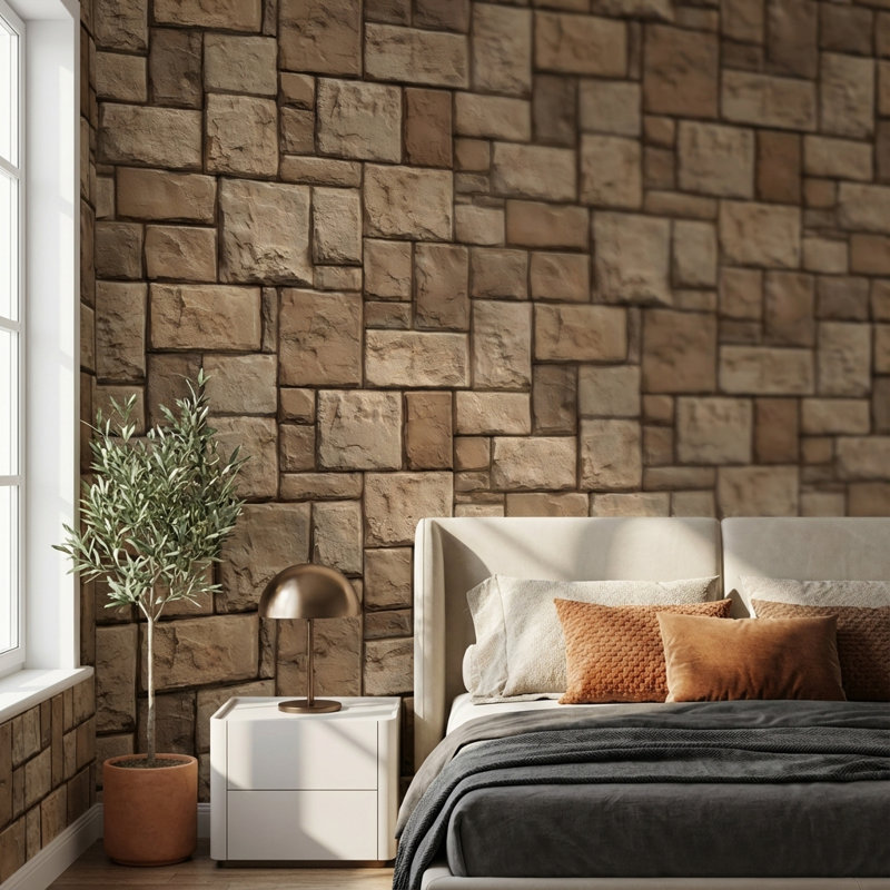 Papier peint mural en pierre Brick, Peler et coller