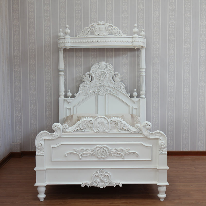Solid Wood Bed, Wax Polish, Kingsize (5')