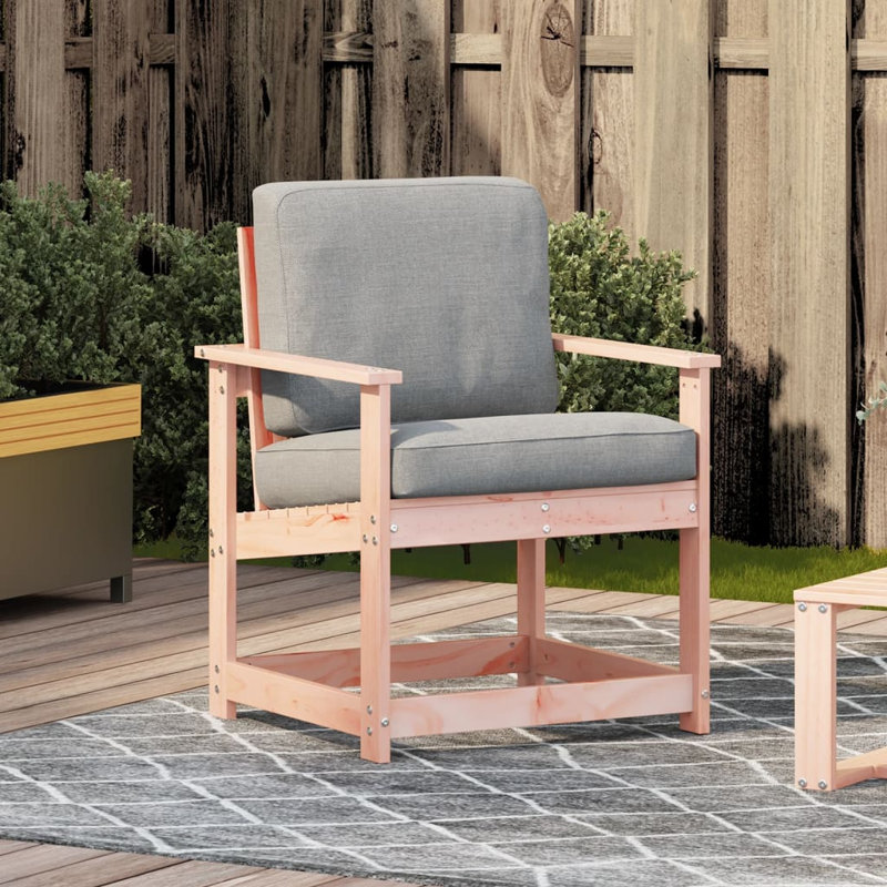  Chaise de patio en bois massif 24,4 po x 22 po x 30,3 po Douglas
