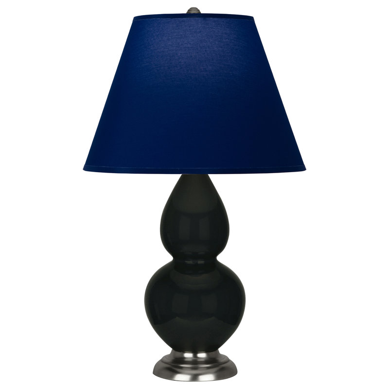Small Double Gourd Accent Lamp - Sangria, Deep Patina Bronze - Lavender, Plum Shade, Matte Black/Antique Silver, Navy/Gray