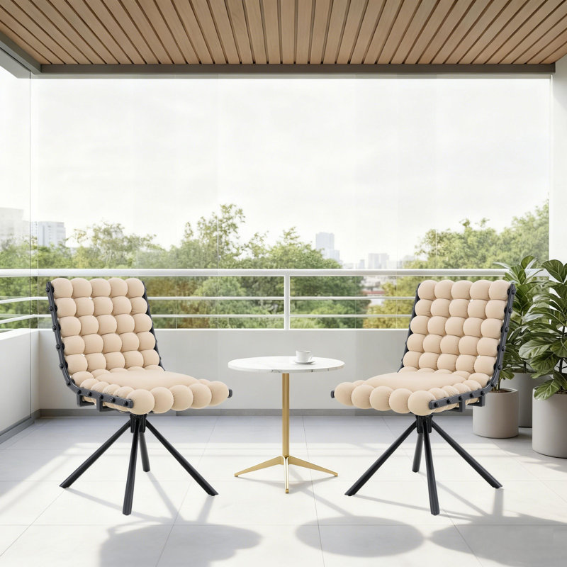 Ensemble de 2 chaises d'appoint pivotantes modernes avec revêtement doux, rembourrage à haute résilience et pieds de support en métal pour la salle de réception