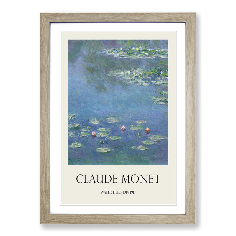 Water Lilies Lily Pond Vol.35 by Claude Monet - Framed Print, Oak Framed, 65cm H x 48cm W x 2cm D