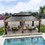 Pavillon de jardin en aluminium mauve avec filet-82512212