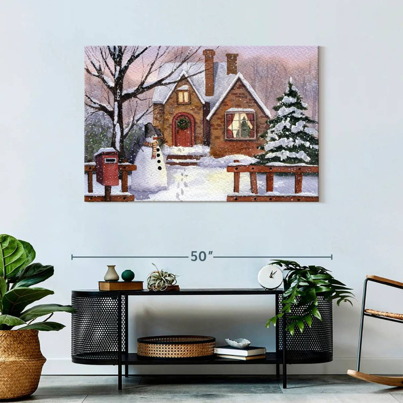 Bonhomme de neige Lelend Winter House, H 30 po x l 45 po
