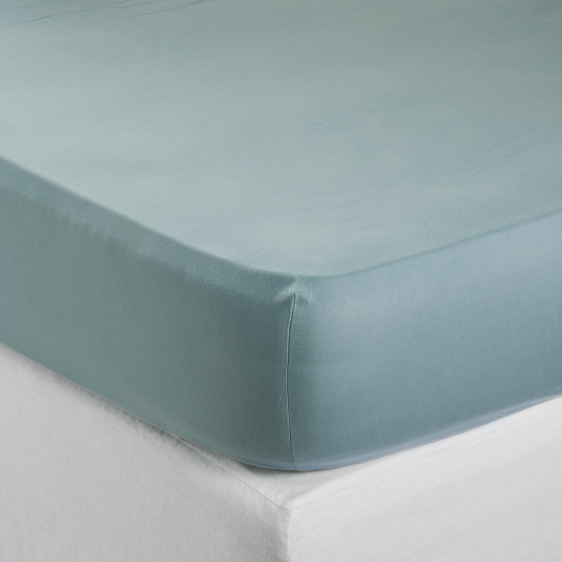 100% Cotton Fitted Sheet, European Kingsize (160 x 200 cm), Green