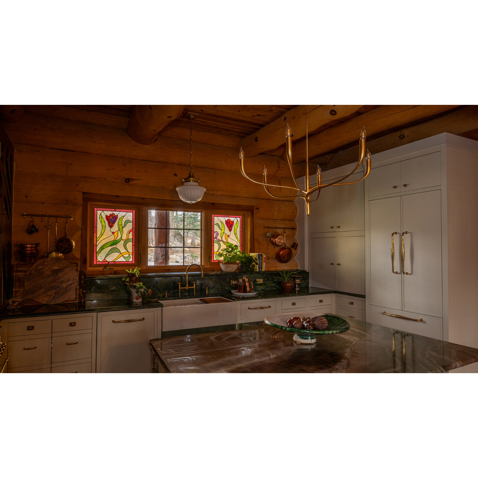 Maisie Single Light Glass Pendant, Aged Brass, 68.75" H x 12" W