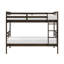 Lit superposé simple au-dessus d'un lit simple 1 pièce Classic brun foncé mobilier de chambre à coucher pour jeunes en bois durable