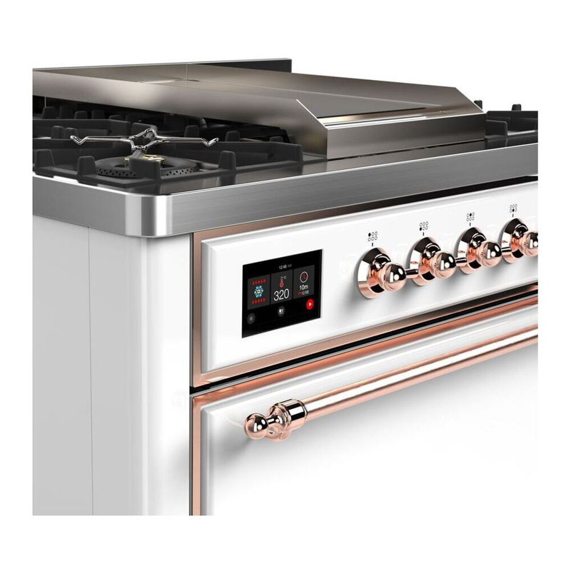Majestic II 36" 3.5 cu.ft. Freestanding Dual Fuel with Griddle and Convection Oven, White/Copper, Natural Gas