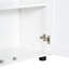 Armoire de rangement à 2 portes pour salle de bain et bureau, blanc, avec tablettes réglables et unité de bureau basculante, rangement amélioré