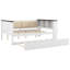 Full Size White Wood Daybed with Storage, Upholstered Backrest, USB & Trundle-224288179