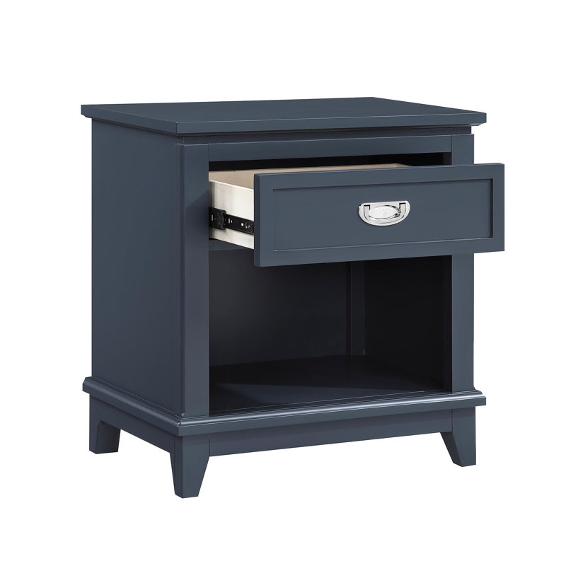Table de chevet 1 pièce avec tiroirs de rangement et plateau de rangement bleu marine, Marine