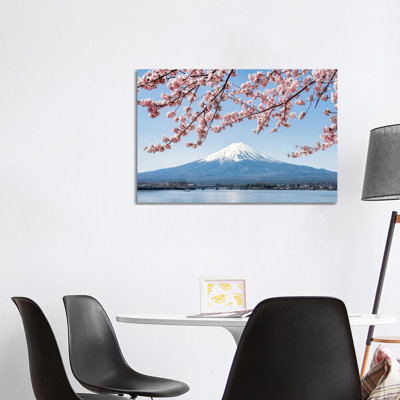 Mount Fuji In Spring At Lake Kawaguchiko by Jan Becke - Wrapped Canvas Print