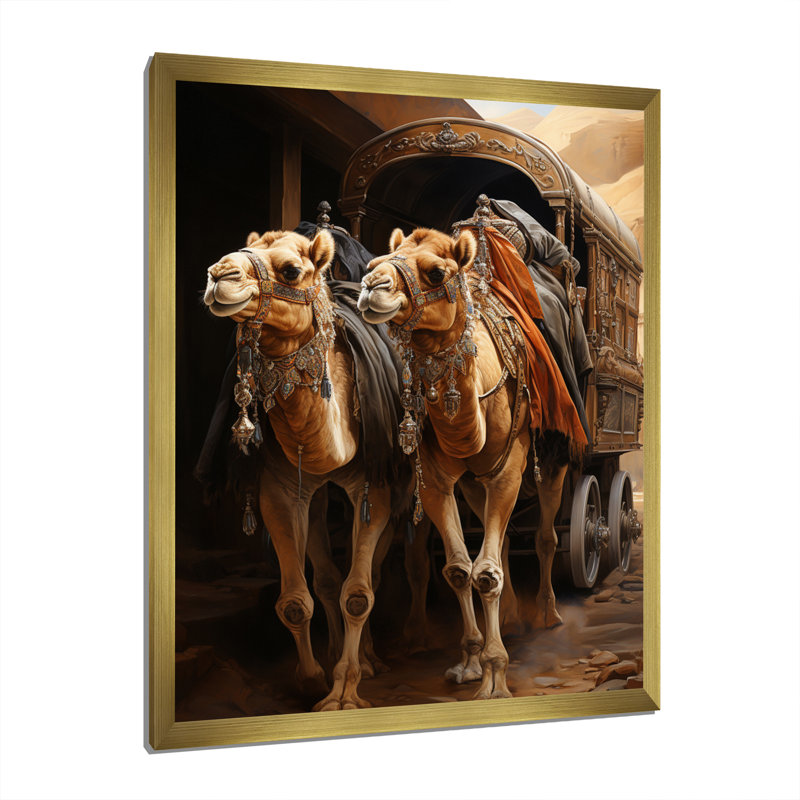 Asian Art Silk Road III, reproduction d'art sur toile, H 20 po x l 12 po x P 1 po, Encadrement doré