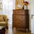 Retro Nut-Brown Solid Wood Accent Cabinet