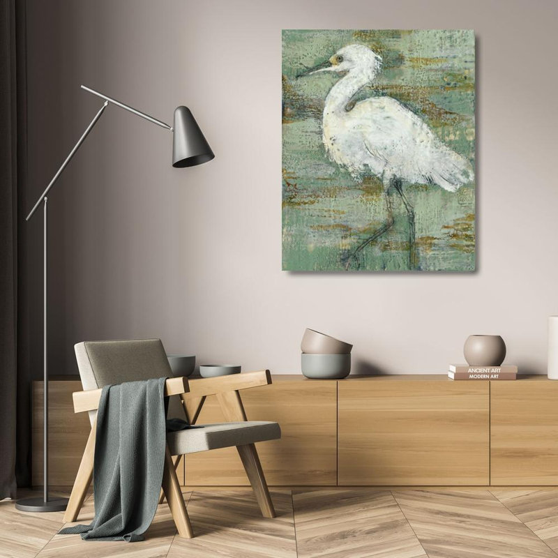 Art sur toile tendue par Rosecliff Heights Goldberger, Jennifer, textured Heron I 153554Z, H 24 po x l 20 po