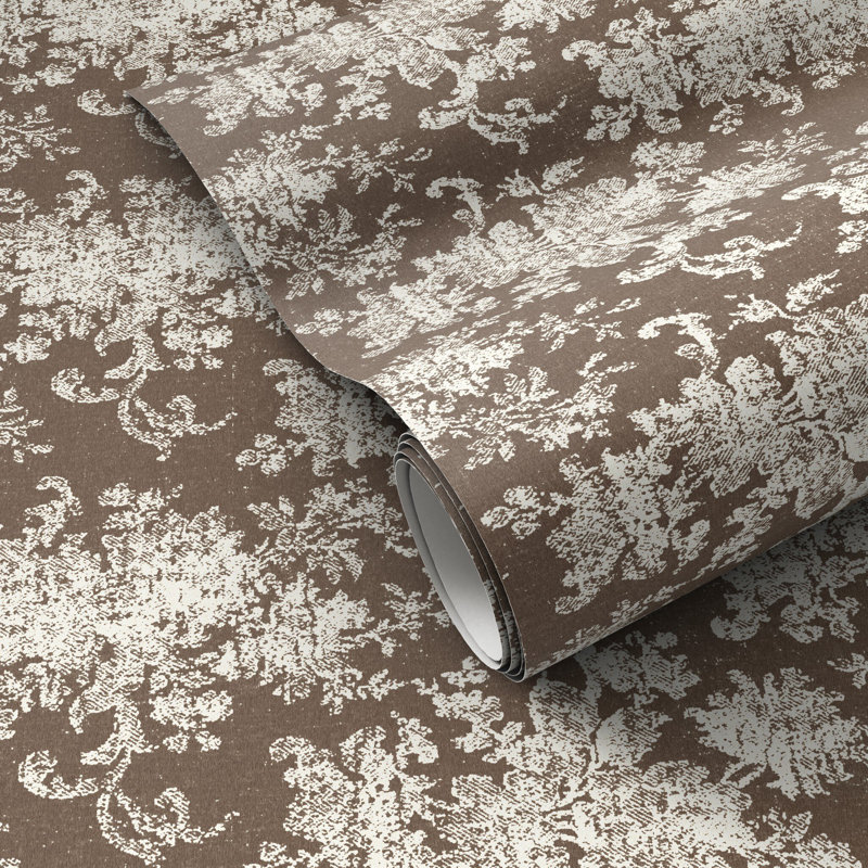 Fallingbrook Damask Wallpaper, 12"x8", Fallingbrook Taupe I