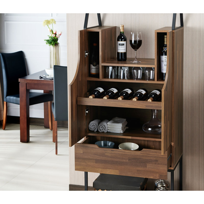 Frenchboro 26.77'' Bar Cabinet, Light Hickory