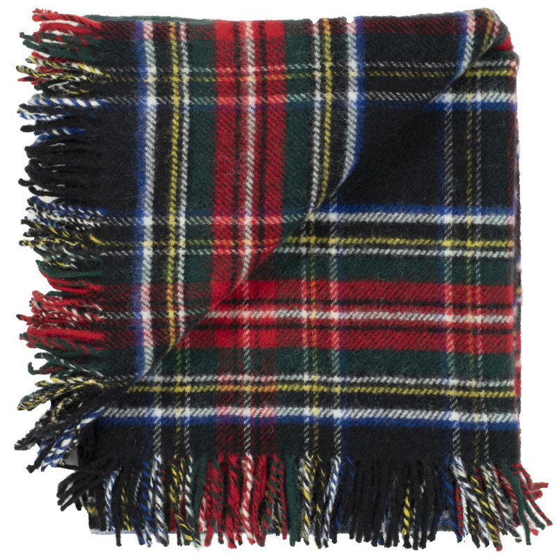 Jeté en laine highland Snio, Noir Stewart