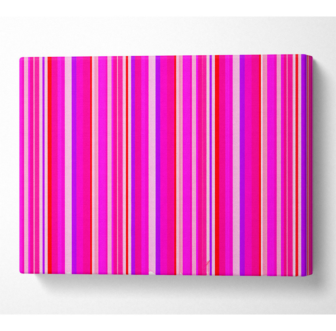 Retro Stripes Pink - Kunstdrucke auf Leinwand