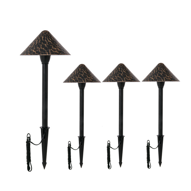 Oil Rubbed Bronze Low Voltage Integrated LED Aluminum Pathway Light Kit 4 Pack