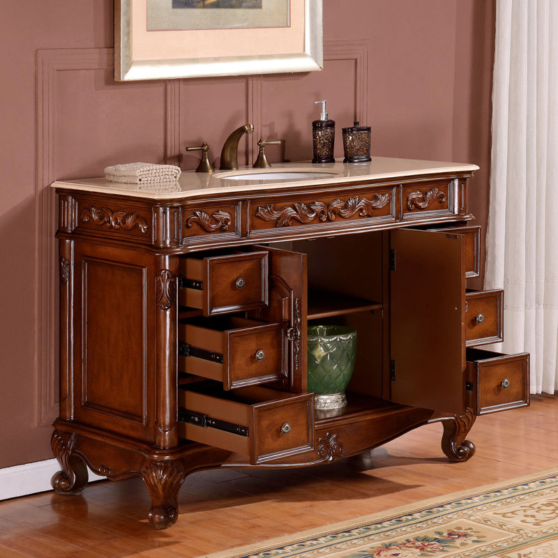 Astaire Single Bathroom Vanity with Marble Top