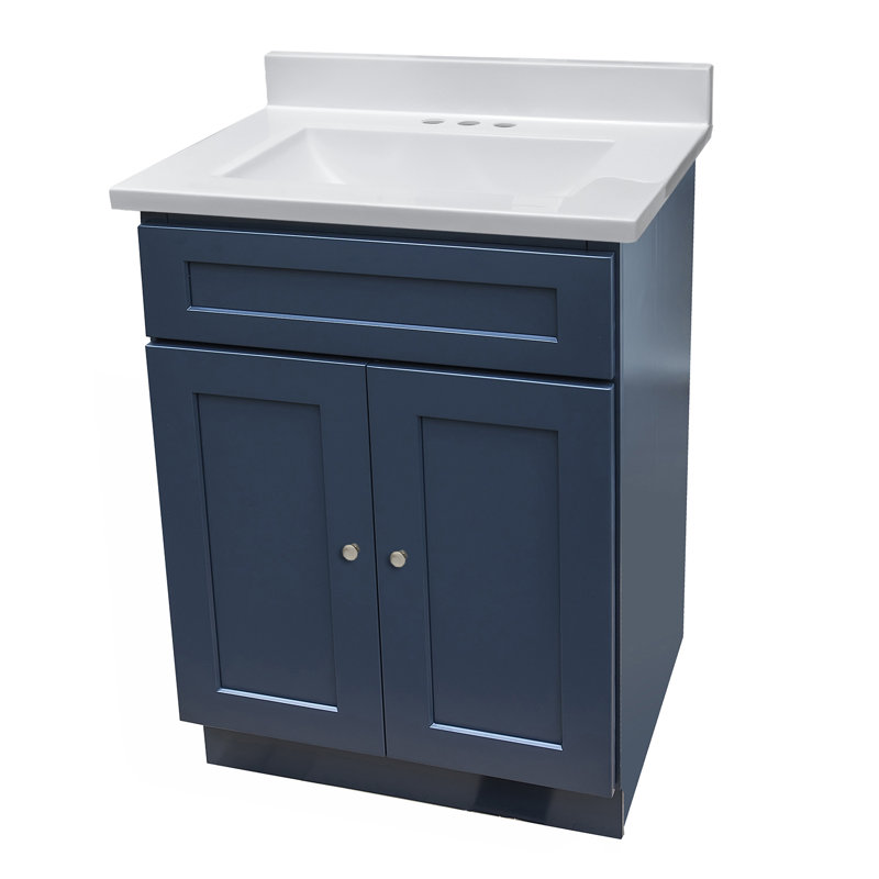 Revia 25'' Single Bathroom Vanity with Cultured Marble Top