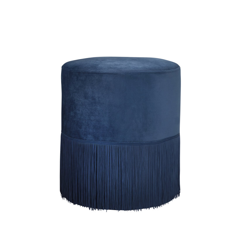 Croft Solid Wood Accent Stool, Blue