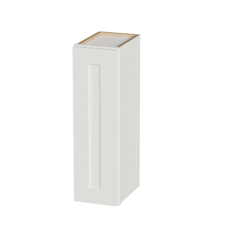 Cabinet en bois massif peu encombrant avec porte à fermeture en douceur et tablettes réglables, Blanc
