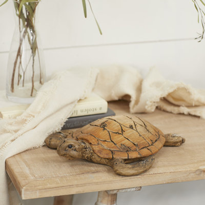 Polystone Turtle Decorative Brown Sculpture