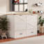 Grand lit escamotable avec station de charge et grand rangement, pour petits espaces et utilisation multifonctionnelle-1478105963