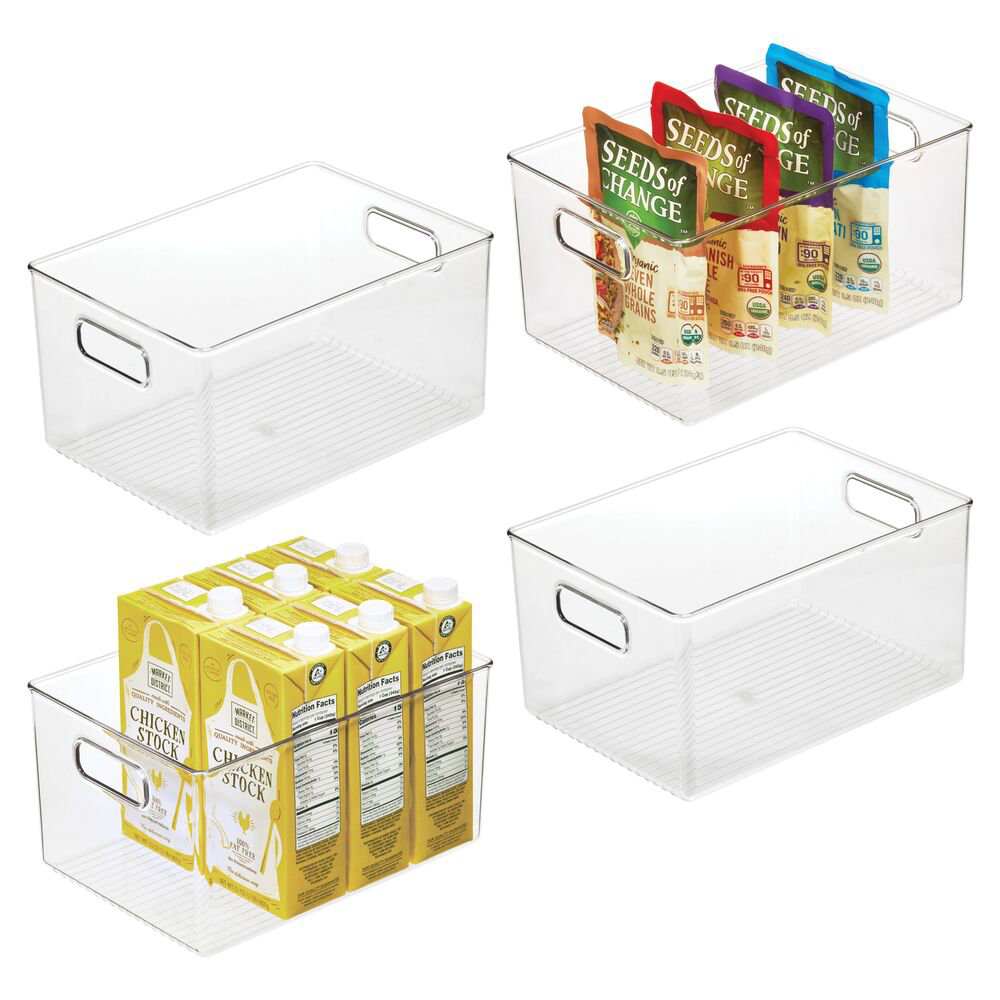 Iris Ohyama, Boites De Rangement Plastique Avec Couvercle, 45L, Lot De 4, Transparent, NTB-45 - Maison