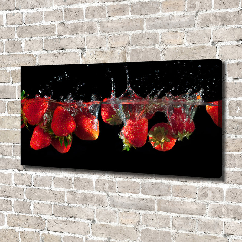 Strawberries Under Water - Wrapped Canvas Print