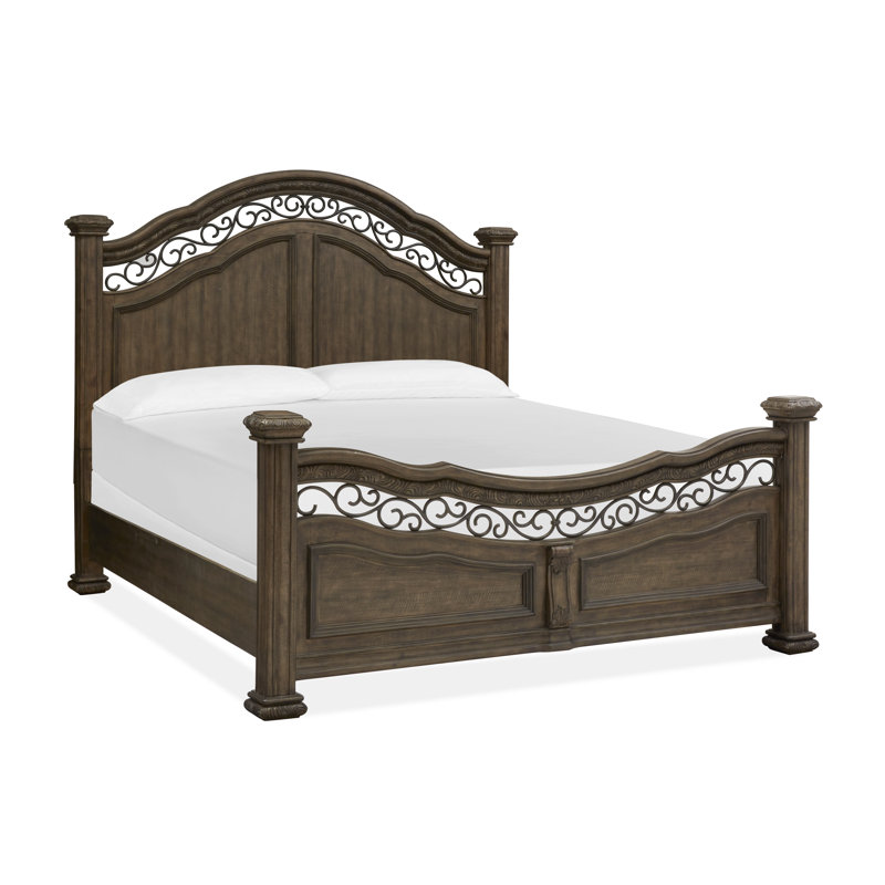 Assel Solid Wood Four Poster Bed, Queen