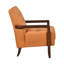 Chaise en cuir orange avec siège confortable et base noyer avec accents contemporains rembourrés de mousse flamboyante-252024747