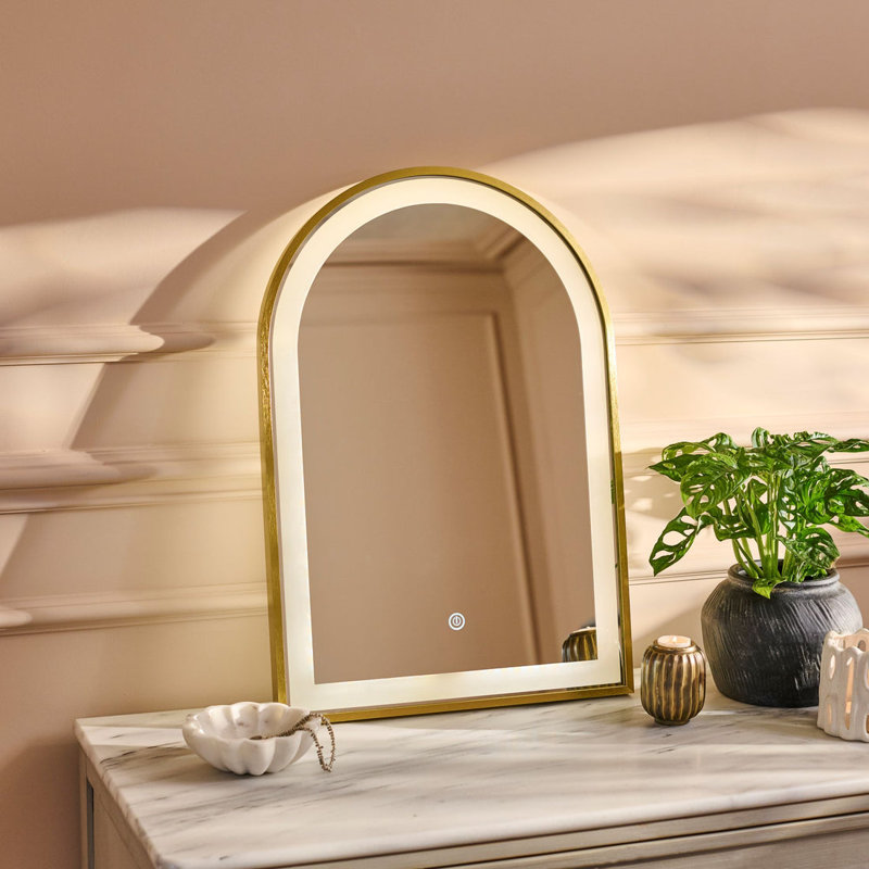Aluminium Arch Mirror, Gold