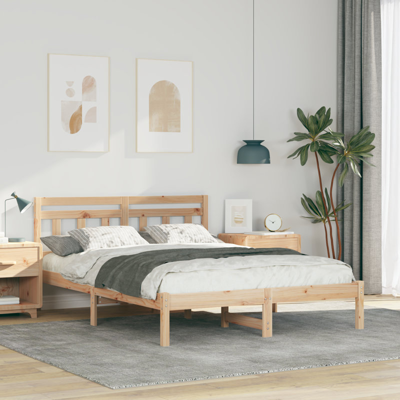Solid Wood Bed, Natural