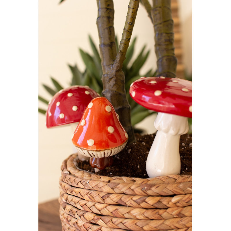  Ensemble de trois piquets en céramique pour champignon - H 9 po