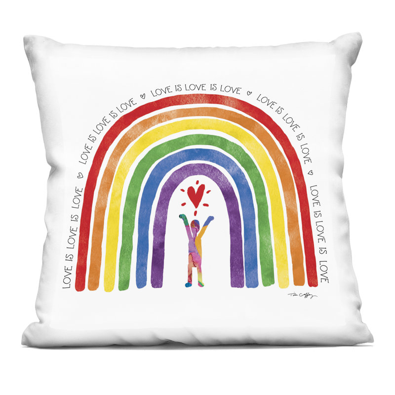 «Love Is Love Pride Inclusivité», coussin décoratif imprimé par Tim Coffey
