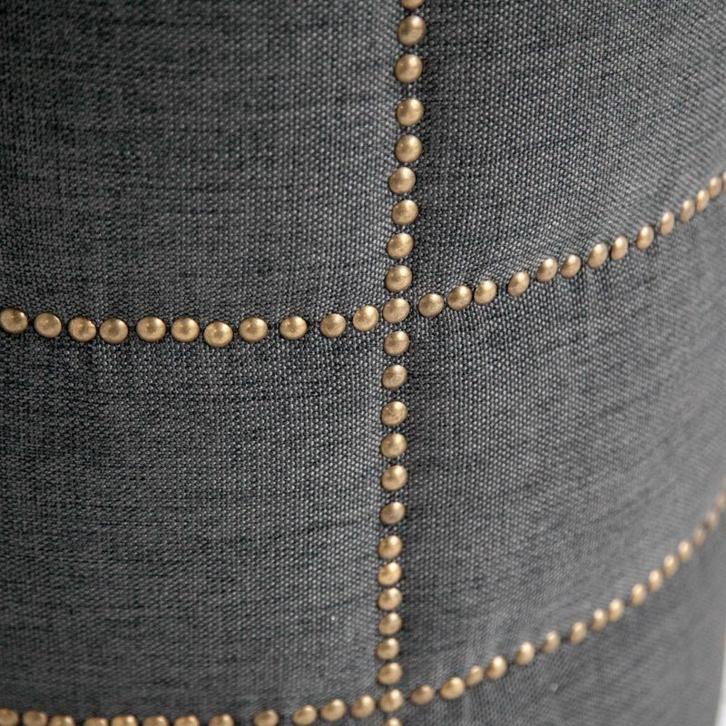 Kingsford Upholstered Ottoman, Black/Gold