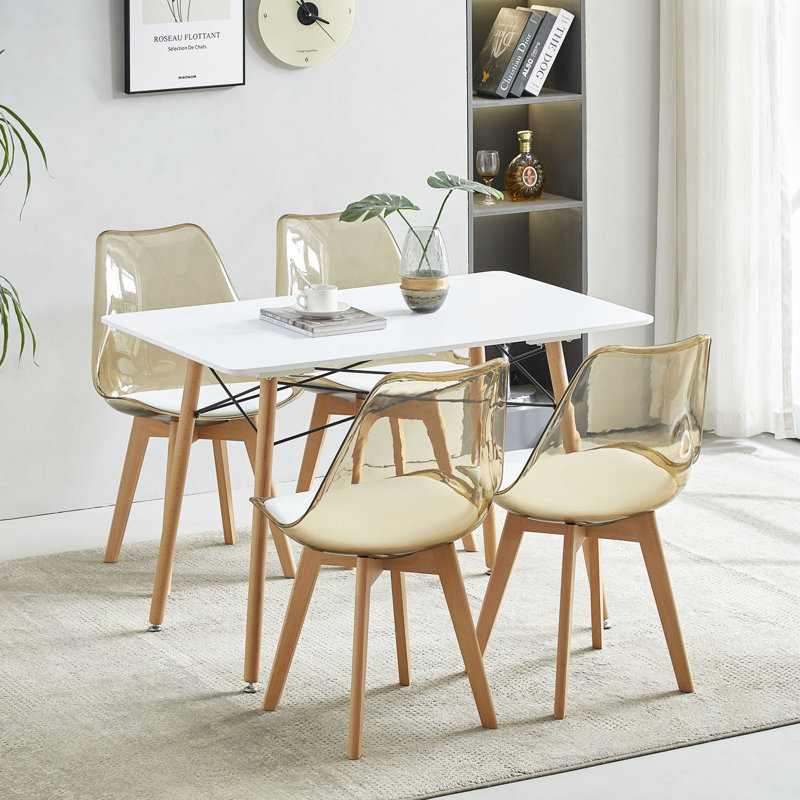 Dining Chair, Beige, White
