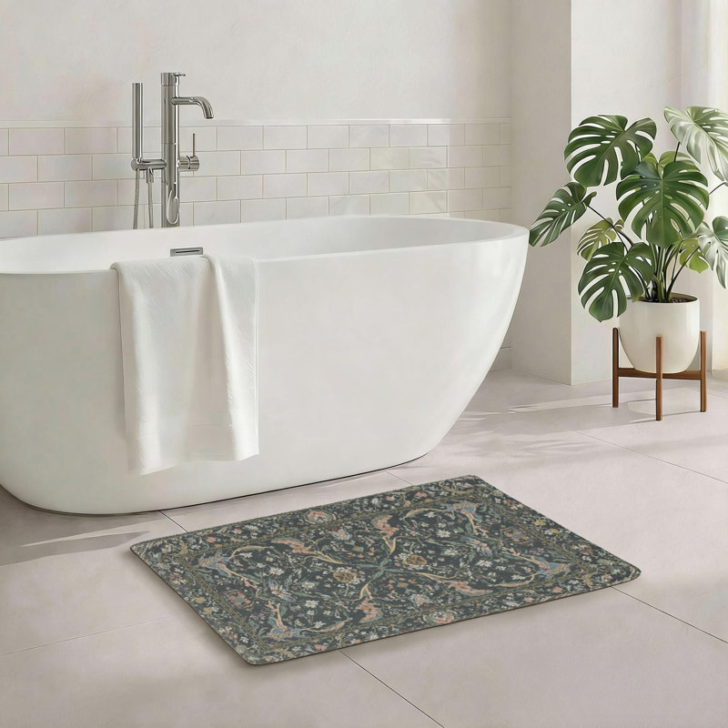 Multicolore tapis de salle de bain floral foncé vert 20 po x 32 po pour salle de bain