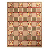 Scandinavian Hand Knotted Wool Geometric Area Rug
