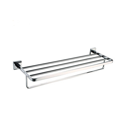 Alessia Metal Floating Shelf with Towel Bar