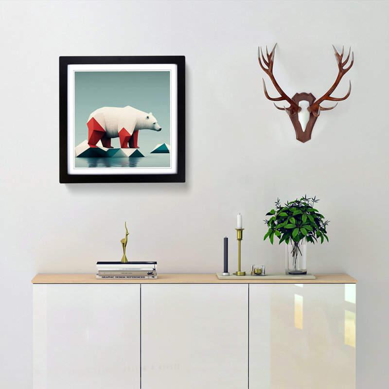 Polar Bear Suprematism - Framed Print, Black