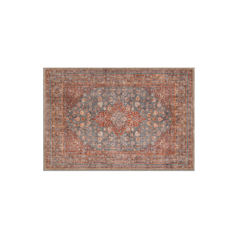 Marin Multi Bohemian Medallion Rug – Machine Washable, Flat Pile With Non-Slip Backing, Rectangle 2' x 3', Multi
